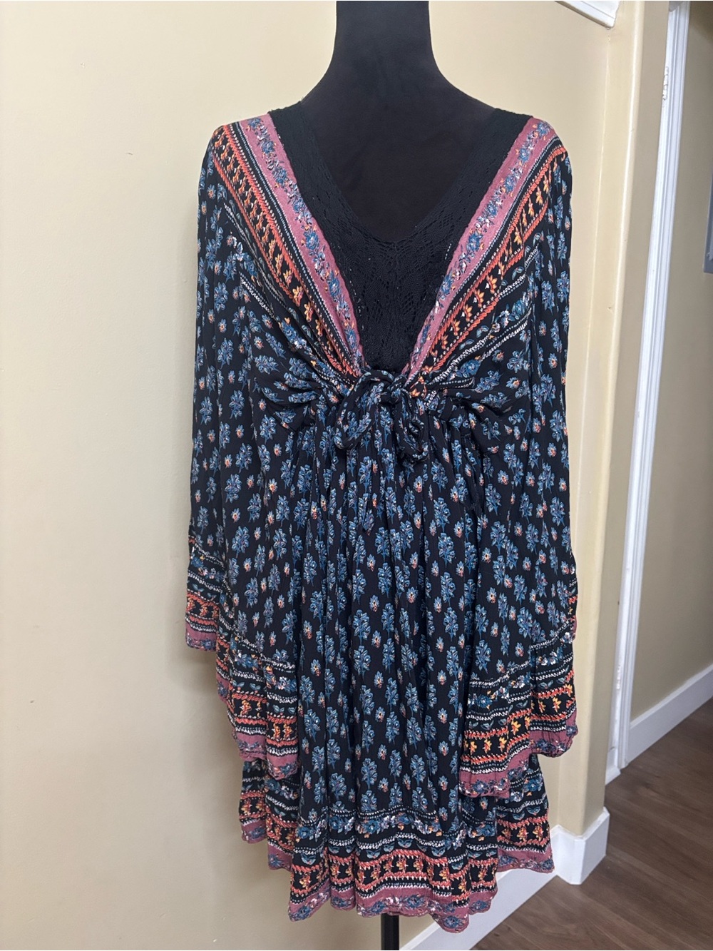 Vintage Nostalgia bohemian mini dress